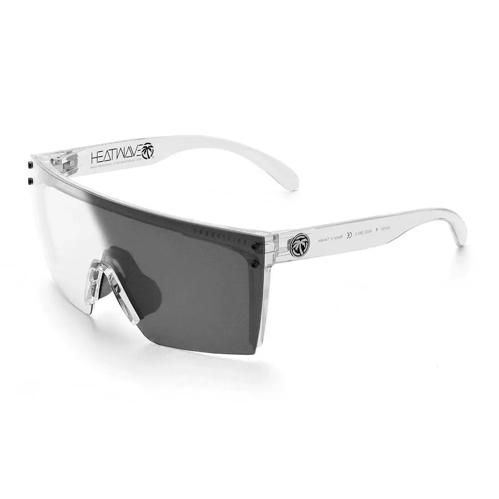 HEATWAVE® - Lazer Face Sunglasses: VAPOR CLEAR Frame Photochromic Lens Z87
