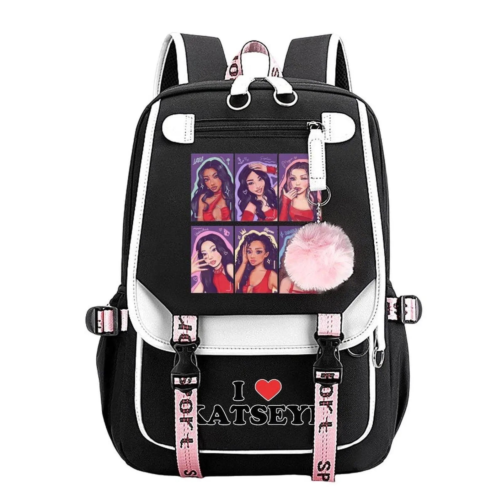 Katseye Tendy Youth School Backpack for Teens Girls Boys, Large Capacity Laptop Bookbag, Back to School Supplies Birthday Gift for Students
