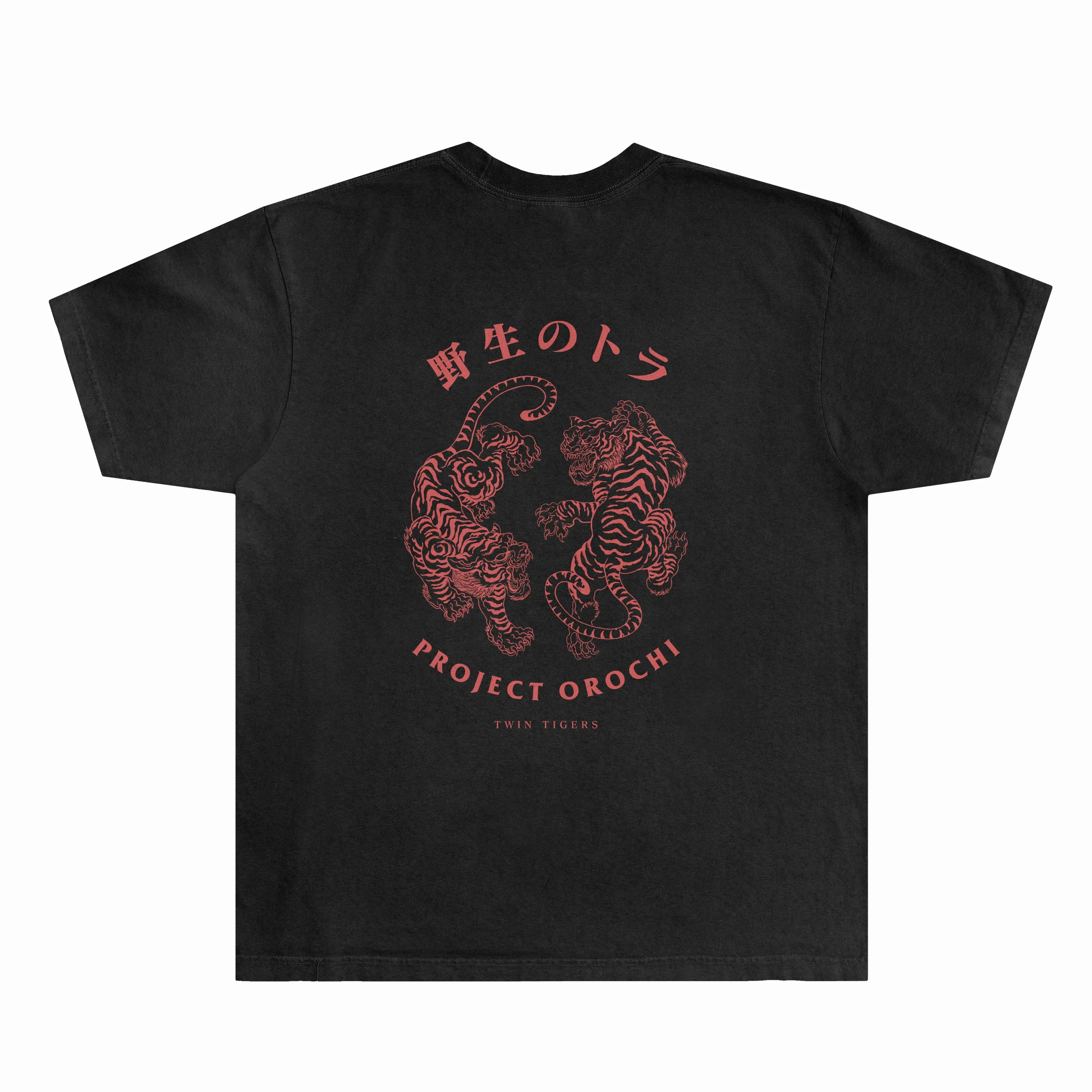 Twin Tigers Tee - Black | Menswear Streetwear Soft Cotton Short Sleeve Soft Tee for Men Inspired by Japanese