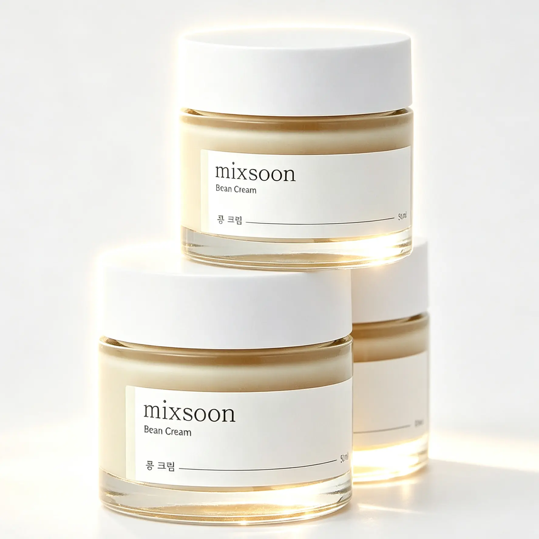 Mixsoon Bean Cream - Korean Glass Skin Facial Massage Cream, Lightweight Non-Sticky Formula for Deep Hydration, Pore Care, All Skin Types Daily Use 50ml