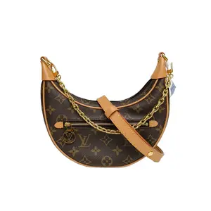Pre-owned Louis Vuitton PVC Tote Bags 【Zanna】Loop Pea Bag Monogram gold buckle chip