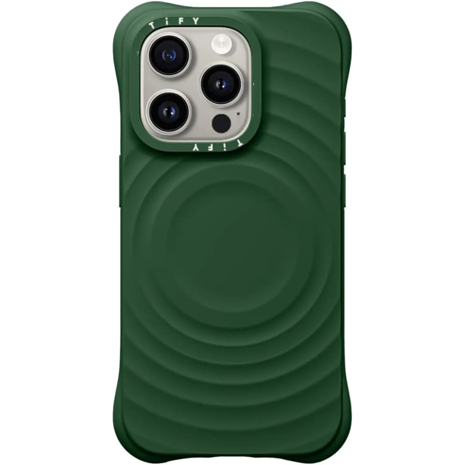 casetif  Ripple Phone  Case [Silicone/Compatible with Magsafe / 6.5 ft. 2X Military Grade Drop Protection] - Deep Green