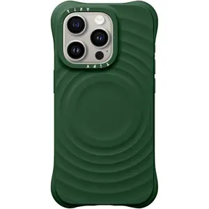 Ripple Phone  Case [Silicone/Compatible with Magsafe / 6.5 ft. 2X Military Grade Drop Protection] - Deep Green