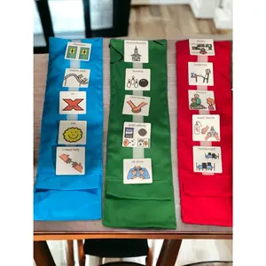 Daily Outing Visual Schedule On the Go for Children in School, Park, Restaurant, Therapy, Museum, Stores, Great for ABA Behavior Reminders!!! -Made out of Fabric