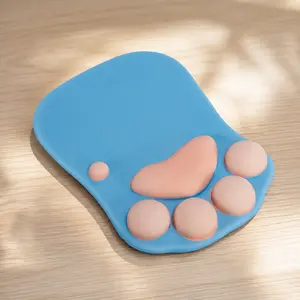Ergonomic Cat Paw Mouse Pad with Wrist Rest, Soft Gel Cushion for Gaming & Office, Comfortable Wrist Support for Computer Laptop Desk, Cute Cartoon Design for Students, Gamers, Large Non-Slip Mousepad