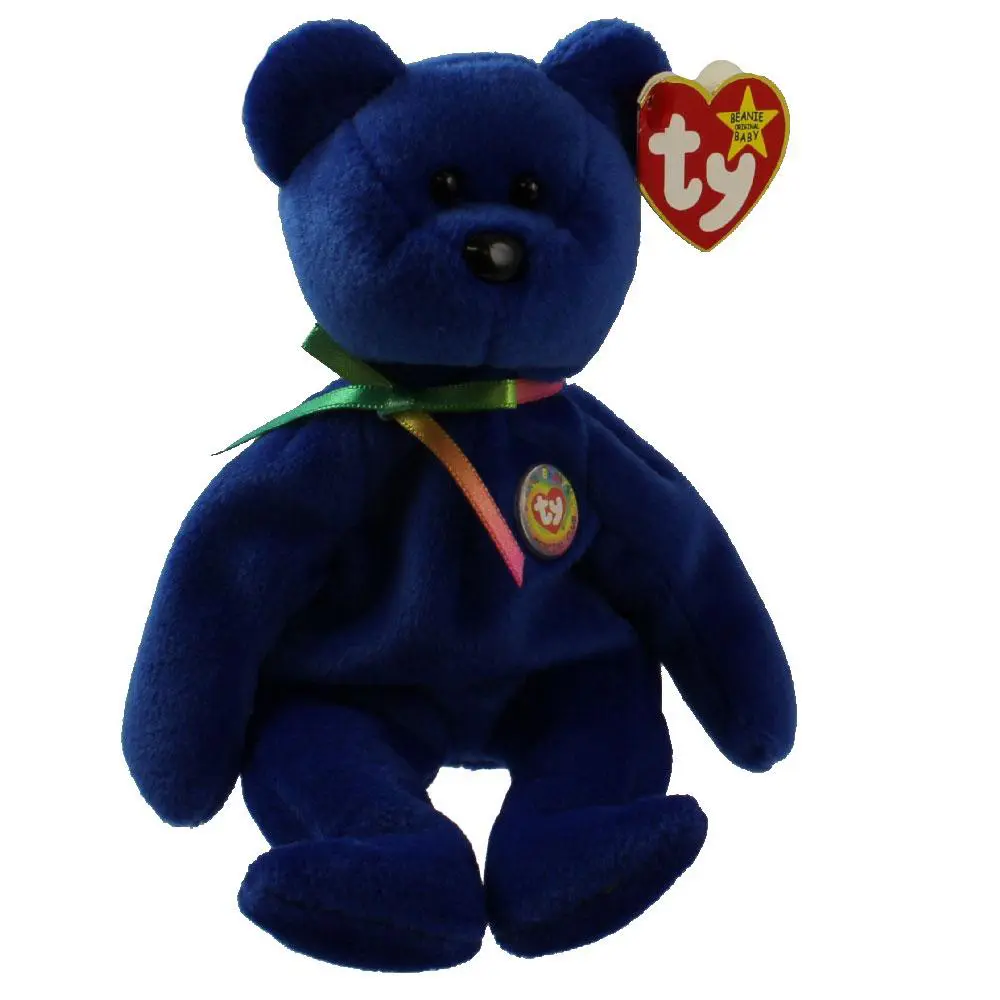 TY Beanie Baby - CLUBBY 1 the Royal Blue Bear (8.5 inch) (1998) - MWMTs