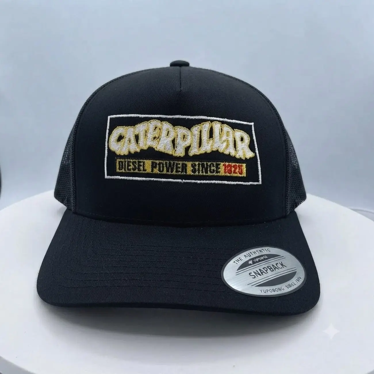 Caterpillar Embroidered Retro Hat Trucker Hat Many Colors Snapback Hat, Unisex Casual Street Style, Gift Idea For Her Him, Unisex Everyday Wear