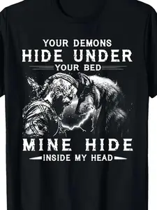 Men's Viking Warrior & Norse Mythology Graphic TShirt Breathable MoistureWicking Fabric Loose Fit Casual Round Neck AllSeason Comfort with Viking Ship & Rune Design Machine W Parties Beach & Sports Outdoor Clothing|All-Season Casual Wear, PLUS SIZE
