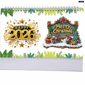 Diamond Painting Paper Calendar Diamond Painting Monthly Calendar Kit Monthly Flip Tabletop Calendar for DIY Crafts Party Gift