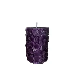Customizable Pillar Candle - Flower Design