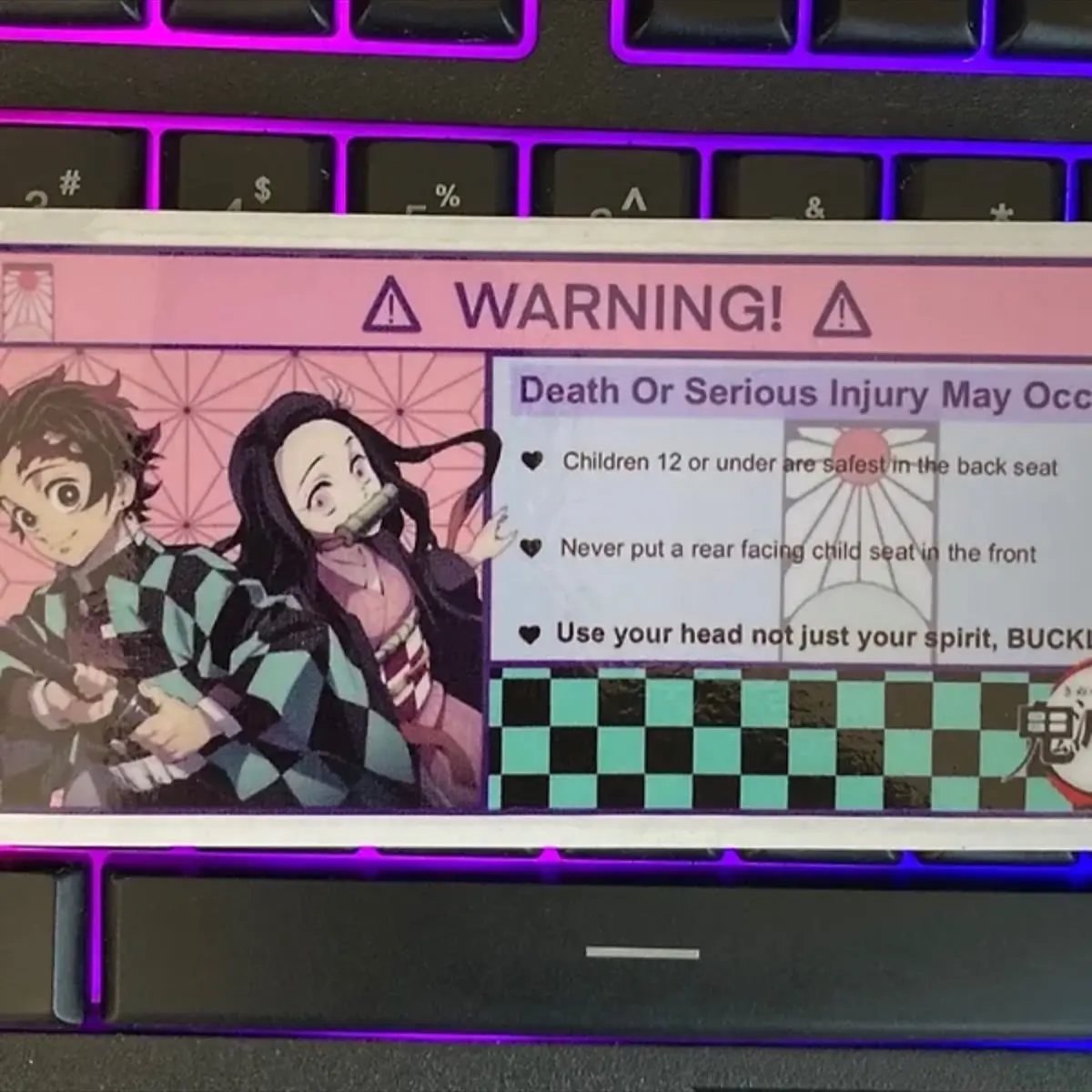 Demon Slayer Precautions Sticker