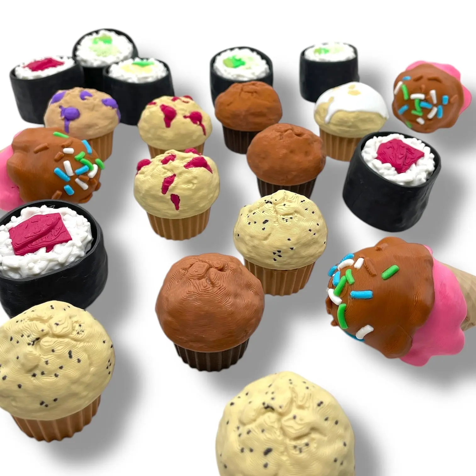 Fantastic Food Fidget & Clicker Collection - 3d Printed Fidgety Fun Decor