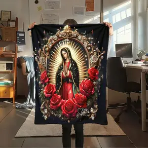 Virgin Mary Pattern Blanket,Count Soft Warm Throw Blanket, Air-conditioned Room Blanket, Warm Nap Blanket for Home Office Travel