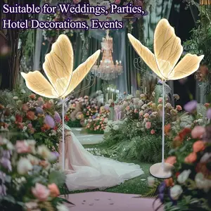 CNCEST 2PCS 110V AC Butterfly LED Floor Lamp Wedding Venue Decoration Lighting Wedding Party Hotel Home Indoor Romantic Adjustable Height US Plug Brides Event Planners Home Decor Enthusiasts