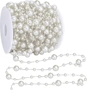 66 Ft Christmas Beads Garland Decoration Pearl Strands Chain for Christmas Tree Decoration Indoor Outdoor Home Mantle Fireplace Holiday Decor AMDX