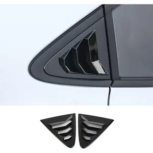 For Toyota Corolla 2020 2021 2022 2023 2024 2025 Rear Side Quarter Window Louver Decorate Cover Rear Air Vent Window Louvers Blinds Covers Auto Accessories (Bright Black)