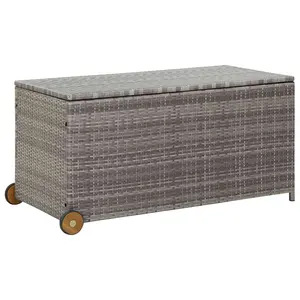 vidaXL Outdoor Storage Box, Deck Box with Lid, Patio Cabinet, Storage Chest for Outdoor Cushions Throw Pillows Garden Tools Pool Supplies, Light Gray 310090