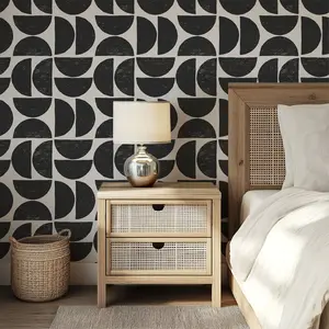 Modern Black & White Geometric Wallpaper