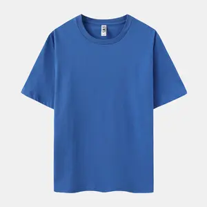 Solid Vivid Blue Crew Neck Menswear Top