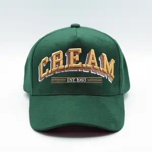 C.R.E.A.M - GREEN FULL SUEDE Premium Snapback Hat Inspired by Wu-Tang Clan 1993 Release Polyester Spandex Construction