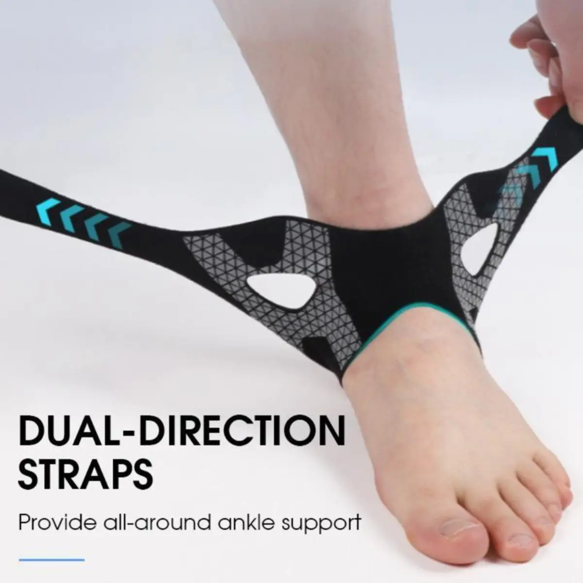 Fashion Accessory 2-Pcs Ankle Compression Sleeves - Secure Elastic Adjustable Hook & Loop Support Braces, Breathable Hollow Out Butyl Rubber, Light Weight XL Anti-Injury Protective Gear for Gym, Daily Wear