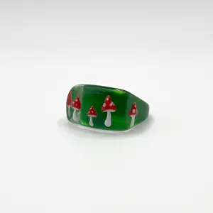 Shroomtown ⋆ ˚｡⋆୨୧˚ Hand-Painted Bubble Ring ⋆ Retro Statement Stacking Ring ⋆ Made in NYC