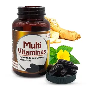 Multivitaminas Reforzado Con Ginseng Y Damiana – MultiVitaminas reforzado con Ginseng y Damiana – suplemento 60 cápsulas blandas