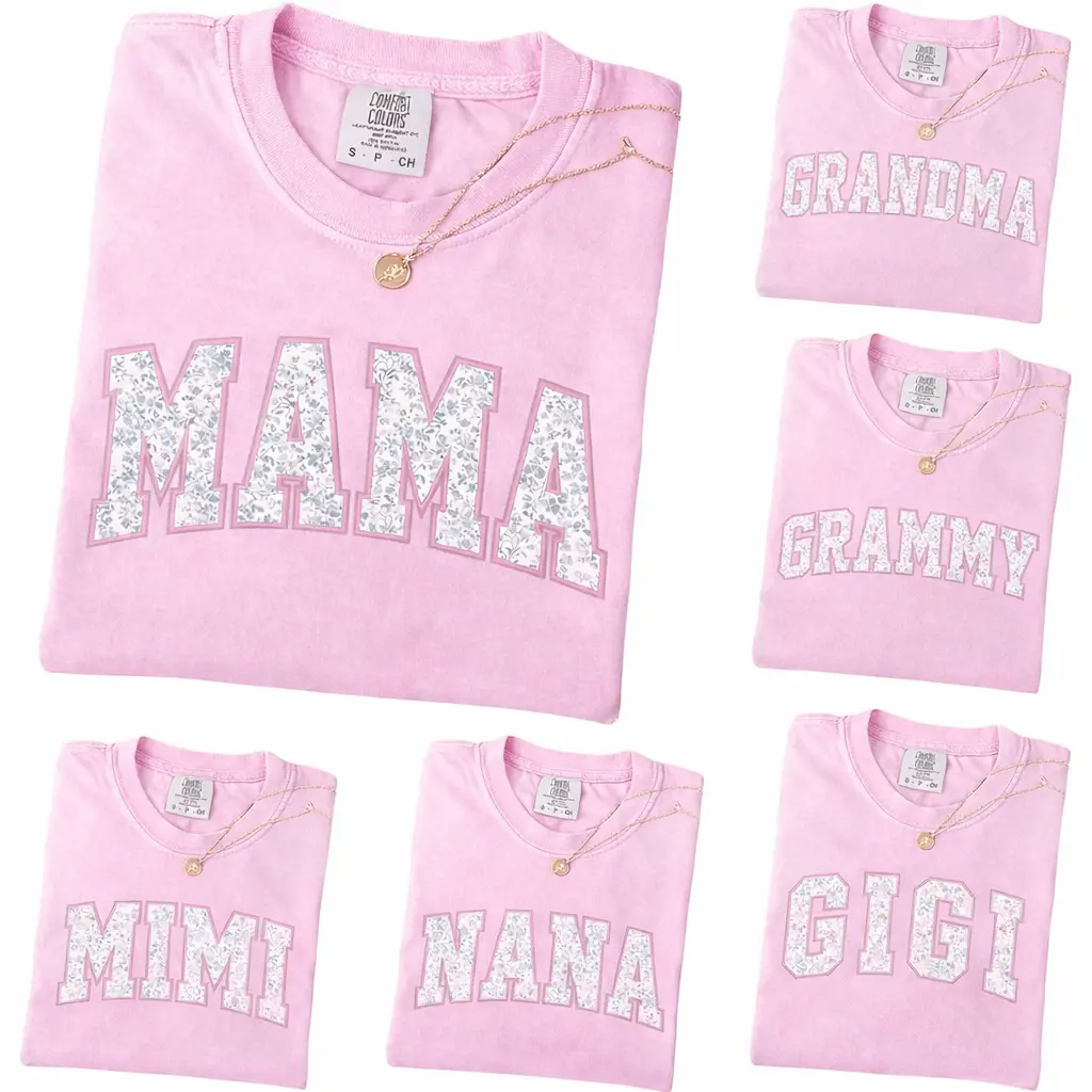 Comfort Colors Custom Mama Shirt, Toile Floral Mama T-Shirt, Personalized Grandma Gift, Custom Nana Shirt, Mimi Gigi Grammy Gammie Auntie Shirt, Mother's Day Gift