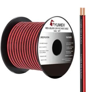 TYUMEN 16 Gauge Wire 100FT, 16/2 AWG Red Black Hookup Electrical Wire LED Strips Extension Cord 12V/24V DC Cable, 16AWG 2 Conductors Flexible Wire for in-Home, Autos, Schools use