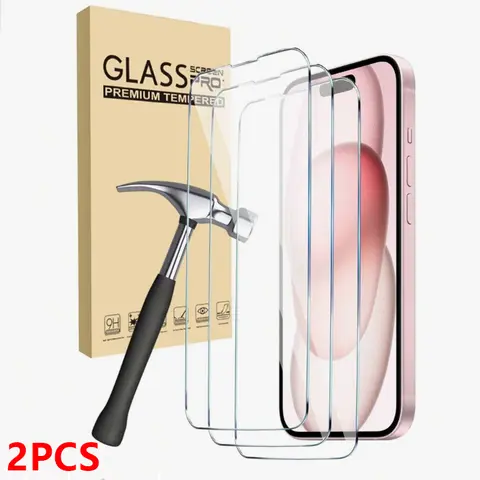 2Pcs Tempered Glass Phone Screen Protectors - Protective Cellphone Accessory, Scratch Resistant, Compatible with iPhone 18Pro Max,17 Air,16 Plus,16 Pro,16 Pro Max,15,14,13,12,11 Pro Max,X,XS,XR,14 Plus - Phone Accessories for Family Birthday Gift