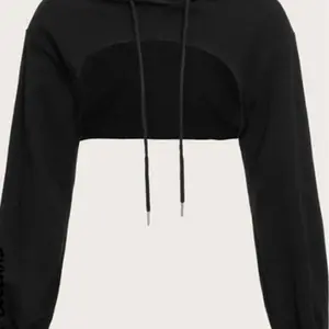 Drawstring Detail Super Crop Hoodie Casual Long Sleeve Basic Pullover