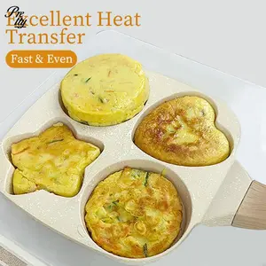 Love Gifts Funky Heart Shaped Egg Frying Pan Non Stick 4 Cups Skillet Pancake Pan for Holiday All Stoves Available Kitchen Gadgets Household Items Accessories