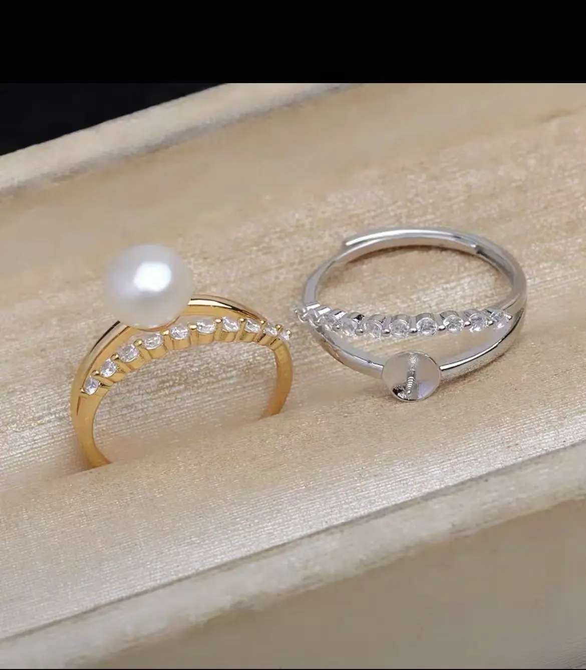 DIY Jewelry Findings: S925 Silver Ring Setting for Pearls