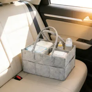 Car Home Dual-Use Travel Storage Bag, Universal Multi-Pocket Diaper Wipes Bottle Organizer, Portable and Convenient Baby Essentials Holder