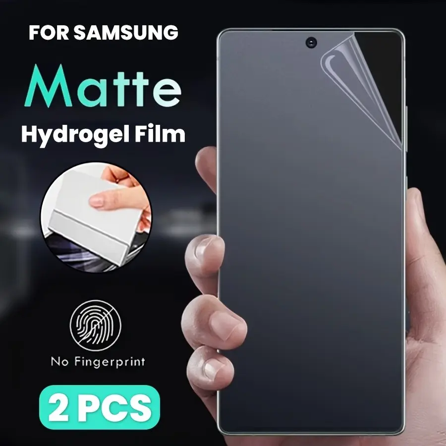 2 Pcs Matte Hydrogel Protective Film For Samsung Galaxy S26 Ultra, S26 Plus, S26, S25 Ultra, S24 FE, S23, S22, Note 20 Ultra, 10 Plus Smartphone Screen Protector - Anti-Fingerprint, Full Coverage Protection, Mobile Phone Accessories [2 Pack]