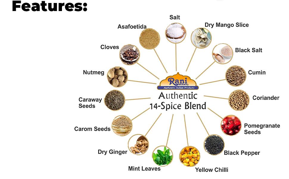 Rani Chat Masala (14 Spice Seasoning Salt) Tangy Indian Seasoning 20oz (1.25lb) 570g PET Jar ~ All Natural | No MSG | Vegan | No Colors | Gluten Friendly | NON-GMO | Kosher | Indian Origin