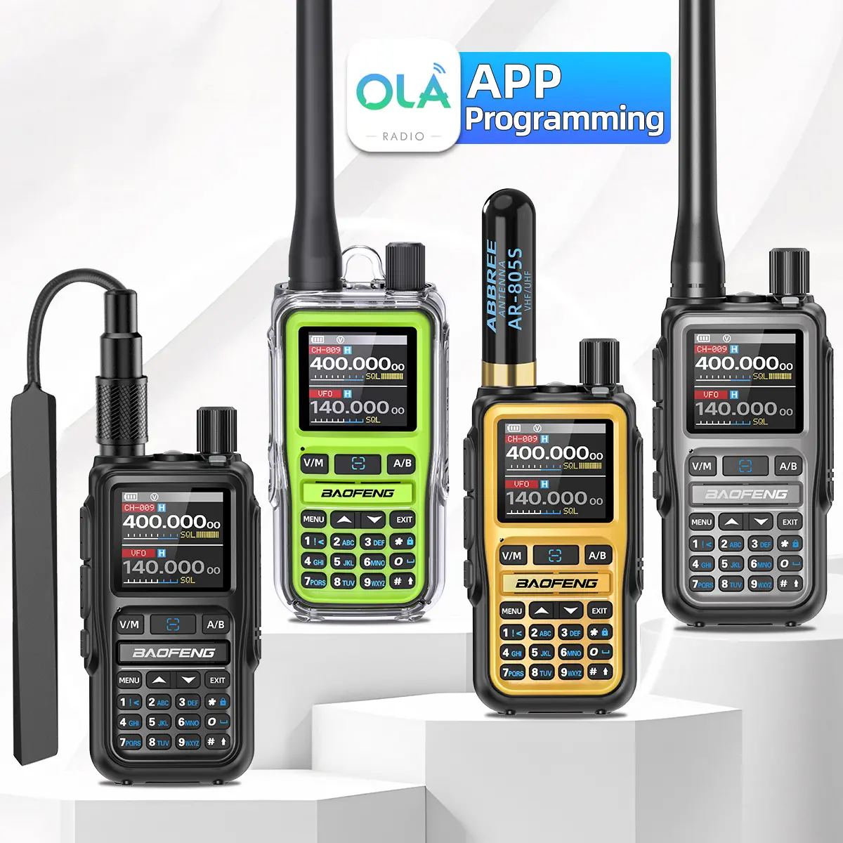 Baofeng UV-5R Mini Portable Walkie Talkie, Long-Range Handheld Radio with APP Programming, Ideal for Hiking