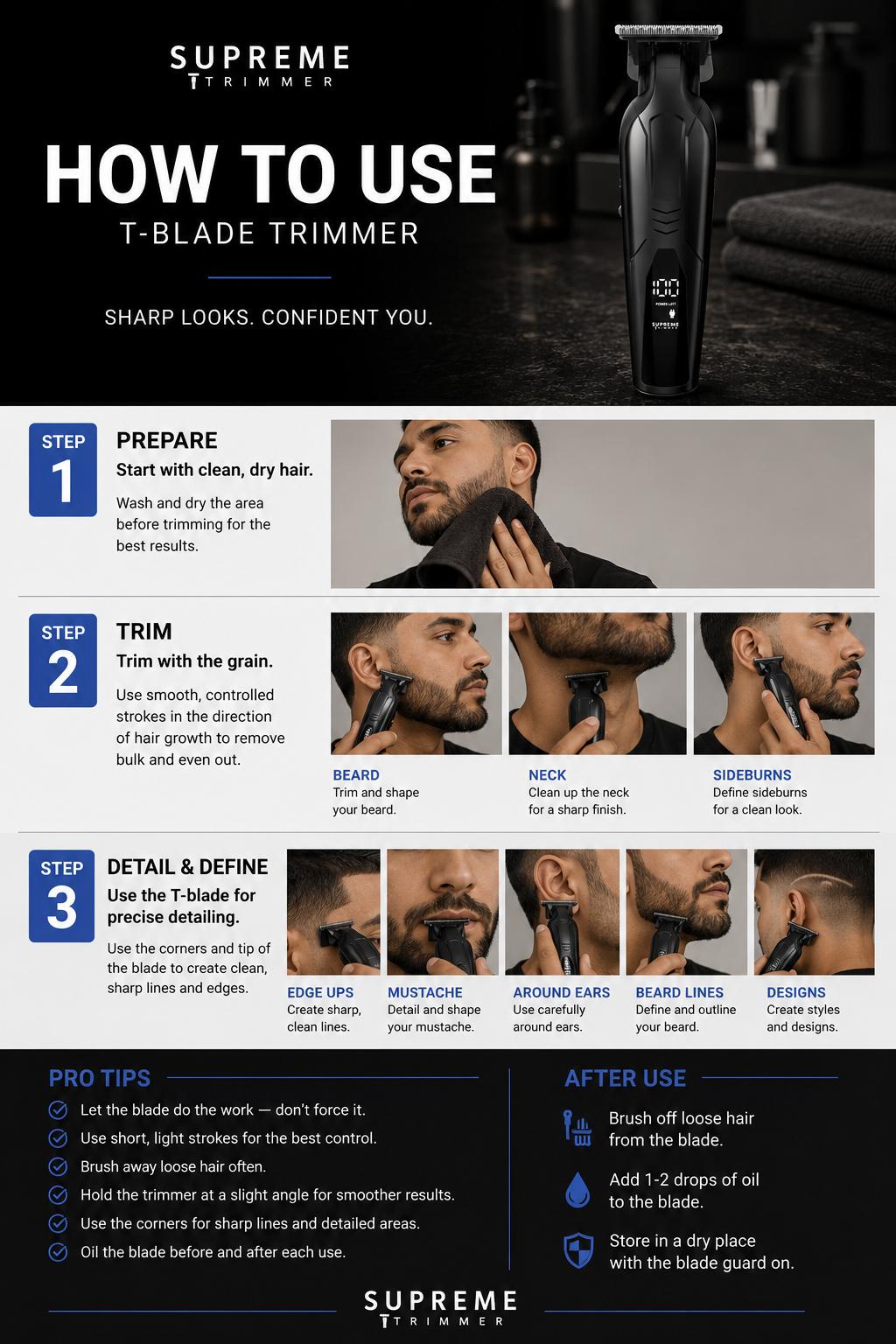 VADER Lite cordless T-Liner hair trimmer set