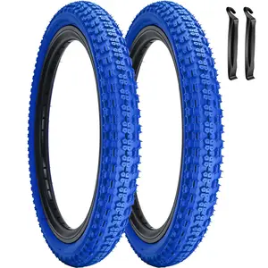 2 Pack 20 Inch Color Tires 20x2.125 Folding Replacement Kids Bike Tire for 20x1.75/1.95/2.0/2.1/2.125 BMX Trail Commuter City Pavement Kids Bicycle Tires