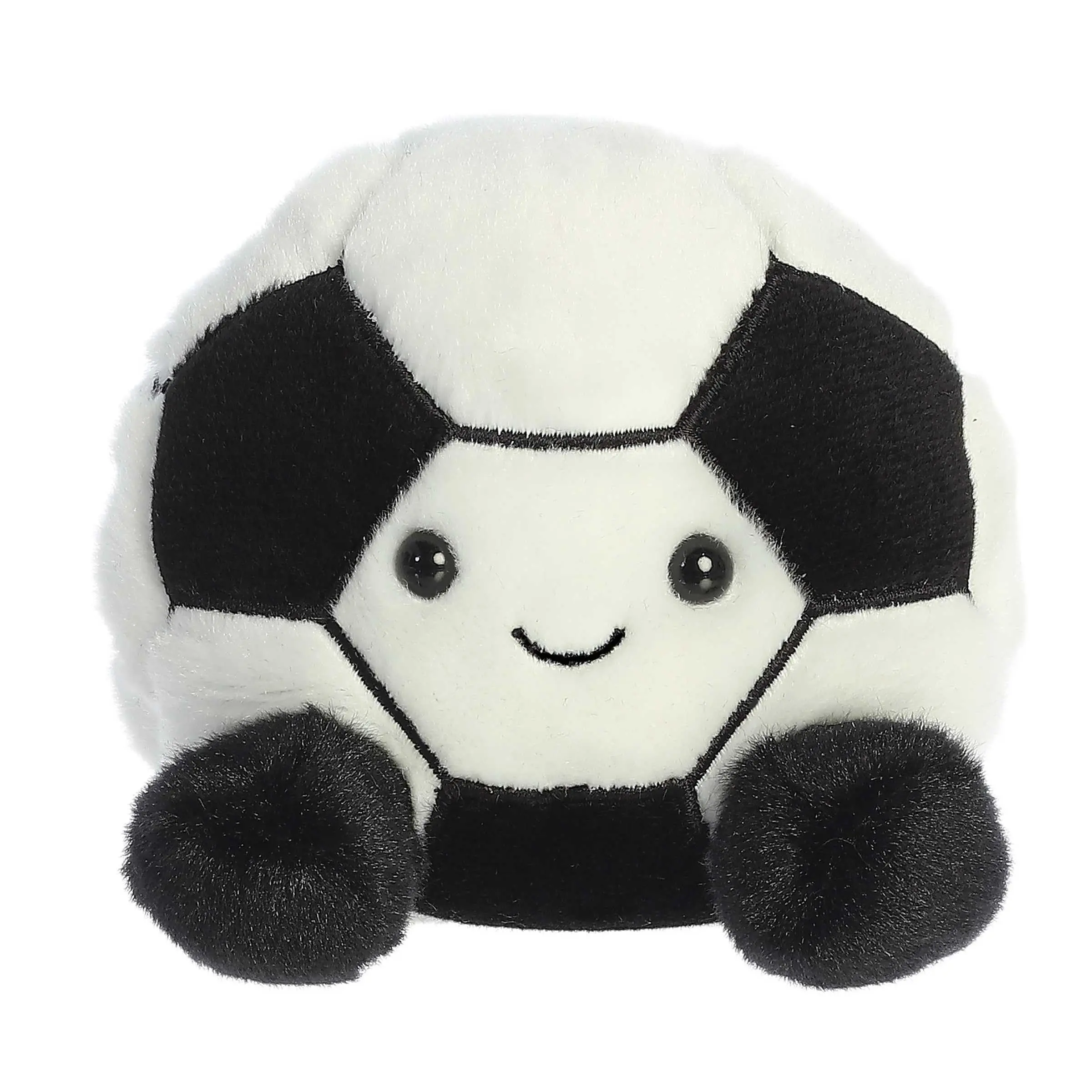 Aurora® Adorable Palm Pals™ Striker Soccerball™ Stuffed Animal - Fun Collectible Plush for Kids and Adult Collectors - Perfect for Decorating Rooms and Birthday Gifts - Black 4 Inches