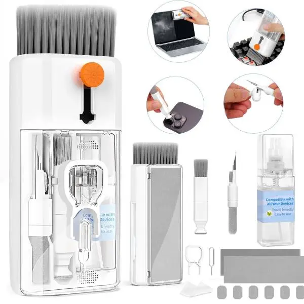 Keyboard Cleaner Laptop Cleaning Kit, 7-in-1 Computer Cleaning Brush for Keyboard, Laptop, PC, MacBook, Screen Cleaner, AirPods Cleaning Kit, Electronic Cleaning Tool for iPhone, Gaming Keyboard & Electronics Accessories