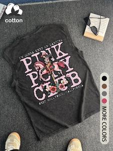 men's cotton vintage style sleeveless tank top, casual fitted round neck summer wear, lightweight knitted fashion for men, garment