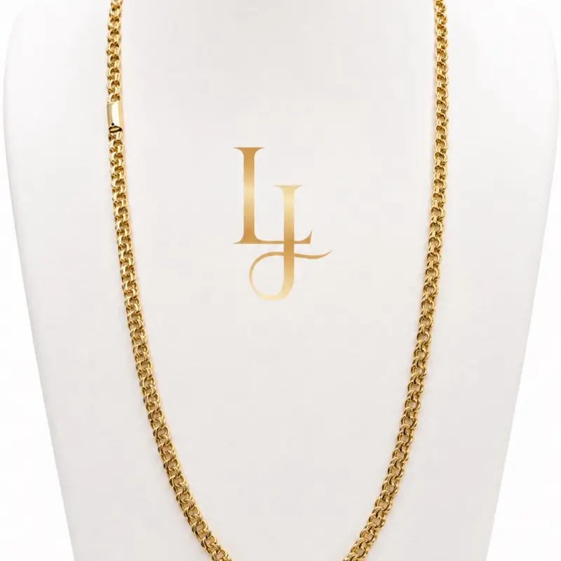 10k Solid Chino Link Chain, 24-in Length, 5mm Width