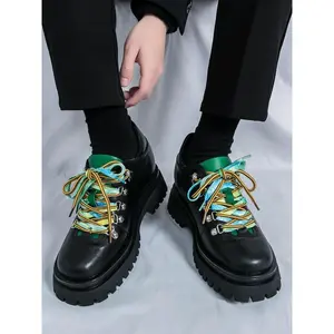 Men's Fashionable Lace Up Front Platform Oxford Stackform Shoes, Casual Comfortable Business Style Shoes for Daily Wear, Breathable Non-slip Shoes for Men, Boy