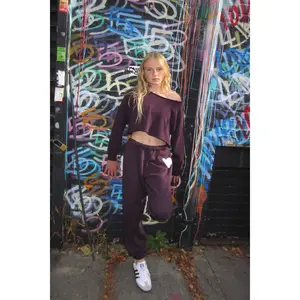 JUNIOR SHANE OFF SHOULDER CROP SWEATSHIRT - FINAL SALE