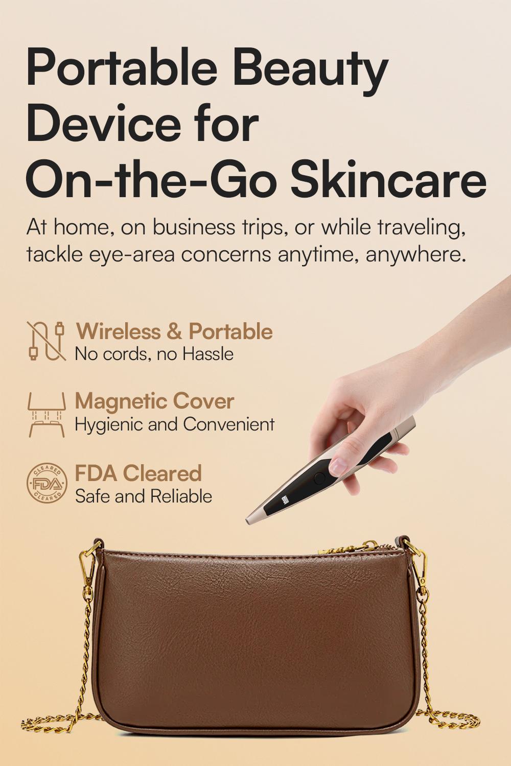 INIA LUMIN 4-in-1 Eye Skincare Wand – 3 Mins a Day for Fewer Lines in 14 Days & Less Puffiness in 21, FDA-Cleared, Spa-Level Results at a Fraction of the Price, Lift & Brighten Eyes in Just Weeks