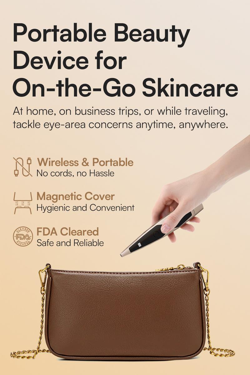 INIA LUMIN 4-in-1 Eye Skincare Wand – 3 Mins a Day for Fewer Lines in 14 Days & Less Puffiness in 21, FDA-Cleared, Spa-Level Results at a Fraction of the Price, Lift & Brighten Eyes in Just Weeks