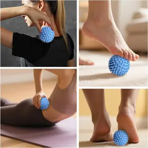 Plantar fascia release artifact 3-in-1 massage ball set lacrosse/spike ball/massage wheel precise positioning trigger point relief foot leg pain portable massage tool