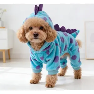 1pc Teddy Dog Cat Clothes – Four-Legged Flannel Transformation Costume for Medium Dogs, Fall/Winter Warm Wear, Cute & Cozy, Easy to Dress, Ideal for Home, Outdoor Walks & Pet Parties, Lightweight, Anti-Pilling, Fade-Resistant, Pet Apparel Supplies,Soft