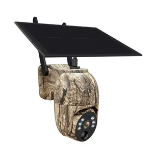 Solar-powered camouflage camera, two-way voice communication, full-color night vision, waterproof and dustproof, built-in battery, wireless monitoring
